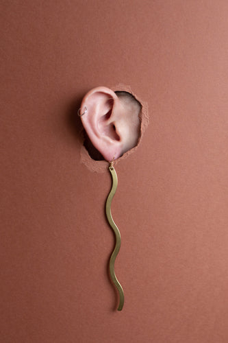 Yuma // Abstract Brass Drop Earrings
