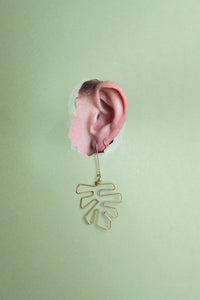 Francie // Brass Leaf Earrings
